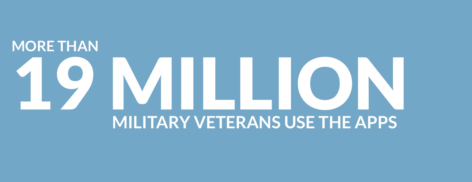More than 19 million military veterans use the apps