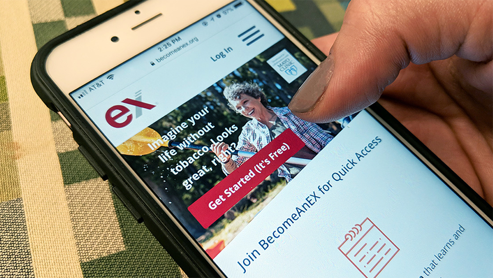 Screen view of the app